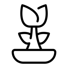 potted plant line icon