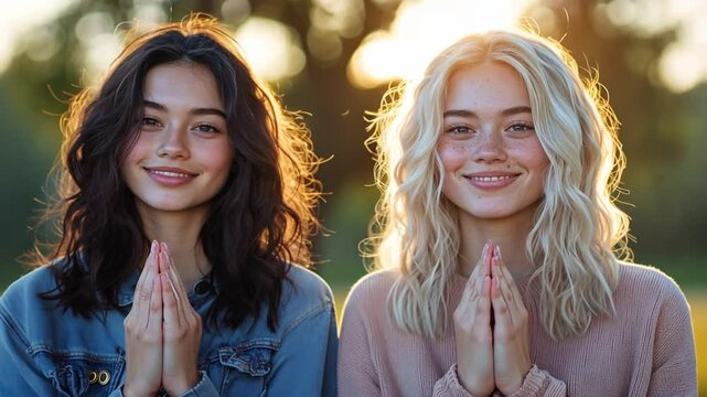 Joyful young women sharing a moment of happiness and togetherness.