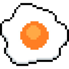 Obraz premium fried egg Pixel art style. Breakfast menu. Pixel art icon