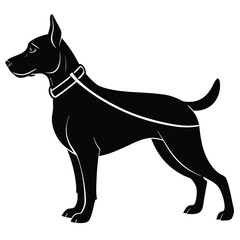 dog silhouette with his lead