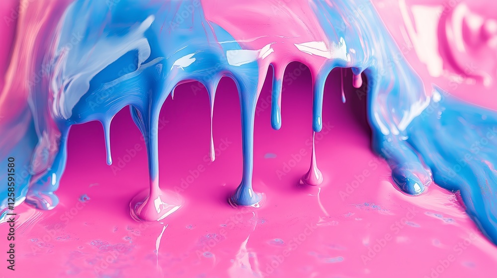 Poster A dripping paint effect creating an abstract illusion of melting reality.