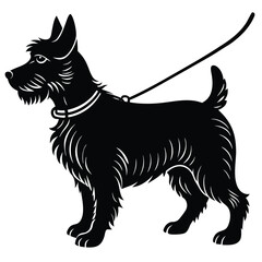 dog silhouette with his lead