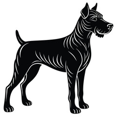vector illustration of a black dog