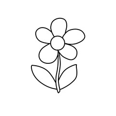 vector illustration of a flower coloring book for kids 