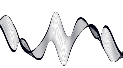 Thin wavy line abstract background. Abstract black lines wave curve motion on white, Curve wave seamless pattern.