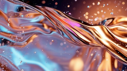 Fluid abstraction featuring vibrant colors and textures.