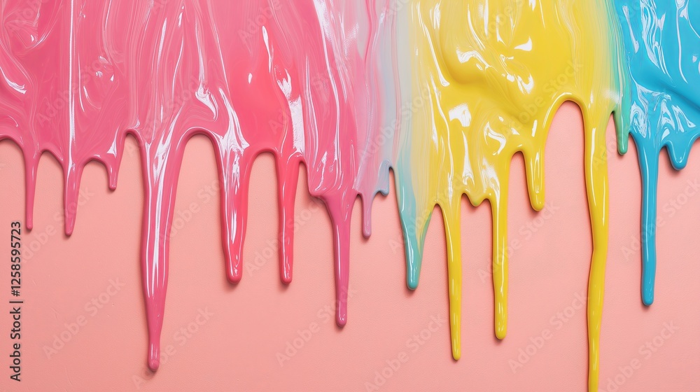 Poster A dripping paint effect creating an abstract illusion of melting reality.