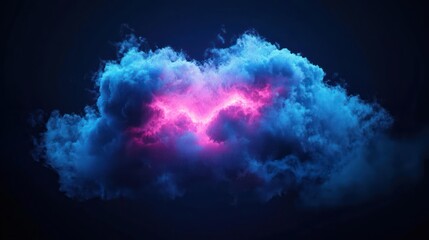 Fototapeta premium Glowing Pink And Blue Cloud Abstract Digital Art