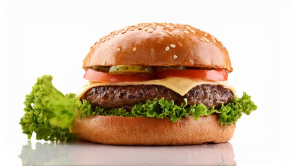 beef burger isolated on white background