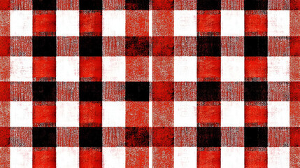 Red and Black Buffalo Plaid Texture: A detailed close-up shot reveals the rich texture and classic pattern of a red and black buffalo plaid.