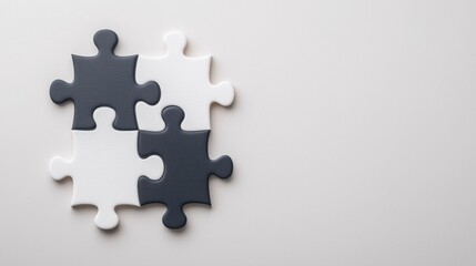 Obraz premium Puzzle Pieces Connecting to Form a Human Figure in 3D Design