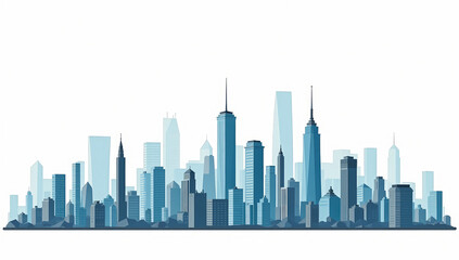 Obraz premium drawing of the business center of the city skyscrapers on a white background