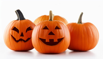 halloween pumpkins remoted on white