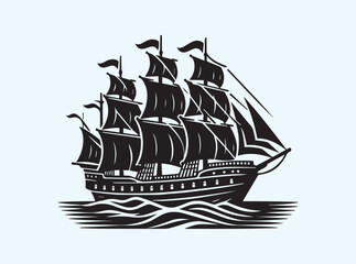 Boat and Ship Silhouette 