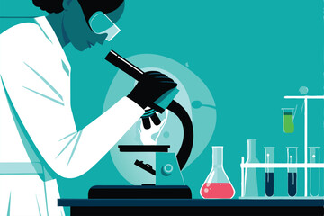 A focused scientist meticulously examines a sample labeled 