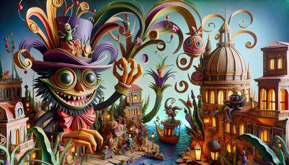 Obraz premium Carnaval de los Sueños Ilustrados