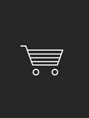 Minimalist Black and White Shopping Cart Icon