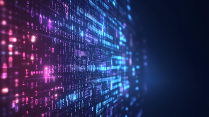 Fototapeta premium Abstract Digital Data Stream Flowing Through Cyberspace Network