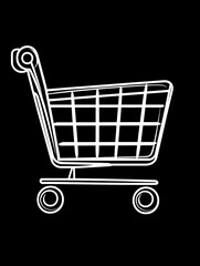 Flat Vector Cart Logo with High Contrast