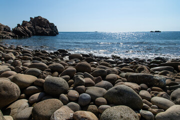 pebble beach and wave