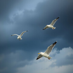 Fototapeta premium seagulls in the sky