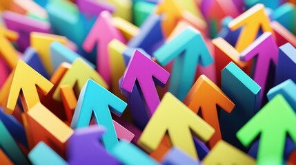 Fototapeta premium <Dynamic 3D Colorful Arrows: Artistic Abstract Background for Innovative Growth and Success>