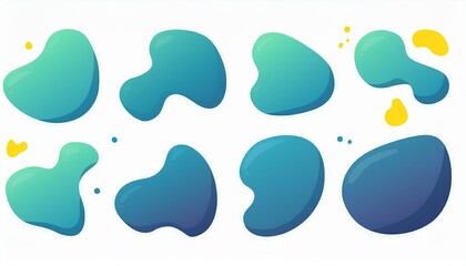 Fototapeta premium Organic blob shape, abstract amoeba, irregular fluid element set. Simple flat abstract splodge, amoeba blob, liquid shape graphic design element. perfect any project.