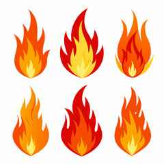 fire flames set