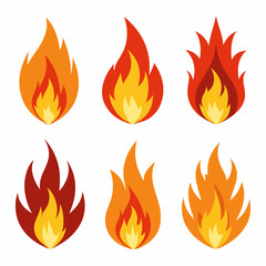 fire flames set