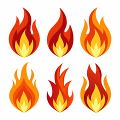 fire flames set