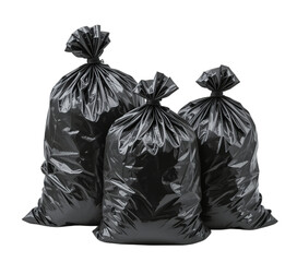 Plastic trash garbage bags isolated on transparent background, png