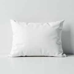Gentle hued white pillow resting against a pristine backdrop, whitepillow, cushioning, pillowform
