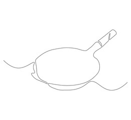 Obraz premium Pan kitchen continuous line. Continuous one line drawing pan kitchen. Kitchen, equipment concept. Single line drawing