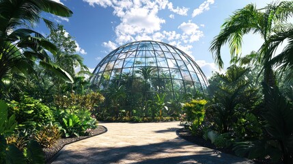 Tropical Glass Dome Botanical Garden: A Serene Oasis