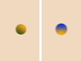 Abstract Radial Blur And circle Gradient shape elements in beige, green, blue, yellow colors vector