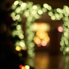 Obraz premium Christmas lights background defocused background with blurred bokeh Bokeh light lights background bokeh abstract light bright effect shiny