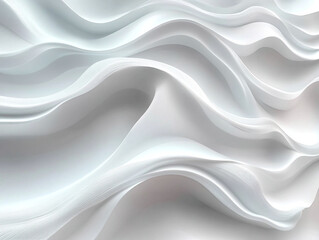 Fototapeta premium An elegant and minimalist seamless white wave texture background, conveying a sense of sophistication and simplicity. The smooth, flowing waves create a calming, modern atmosphere, background 