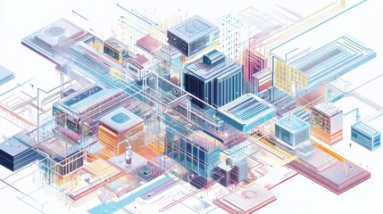 Abstract Digital Cityscape: A Futuristic Architectural Visualization