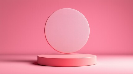 Pink Podium with Minimalist Background – Product Presentation Mockup