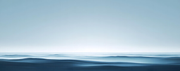 Obraz premium Serene Ocean Horizon Peaceful Tranquil Blue Water Minimalist Seascape