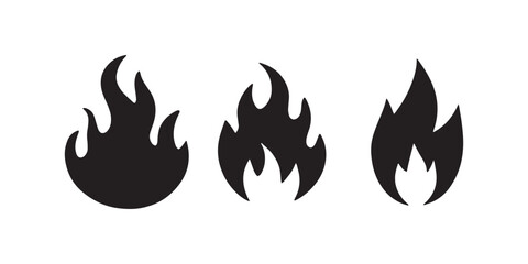 Fire flames, set vector icons, Fire icon vector set. Fire flame symbol. Flame icon collection.