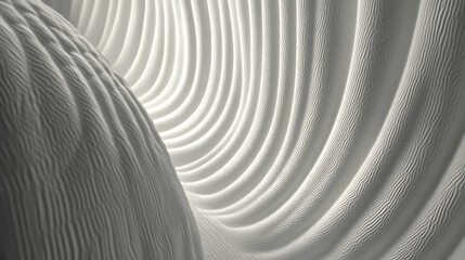 Obraz premium Elegant white 3D abstract background featuring flowing lines and textured surfaces