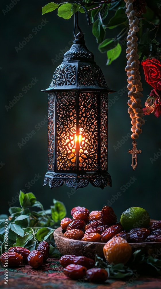Aufkleber vibrant lantern illuminates the rich hues of fresh lantern dates, creating an inviting atmosphere am