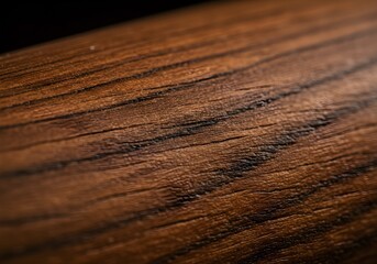 Fototapeta premium Close-up view of rich, dark brown wood grain texture.