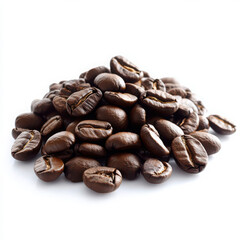 Obraz premium pile of coffee beans isolated on white background