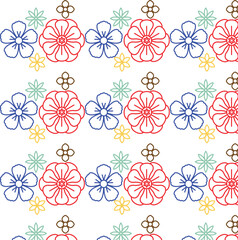 Flower seamless pattern collection vector illustration