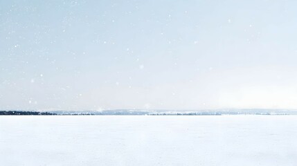 Vast Snowy Plain Under Light Blue Sky