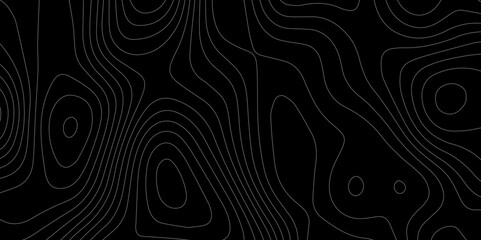 Abstract Black Wave Lines Topographic Contours Map Background, Multicolored Linear Background For Design, Trendy Modern Background texture, Vector illustration with Wave Lines On Black Background.