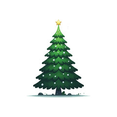 Fototapeta premium Christmas tree illustration on white background