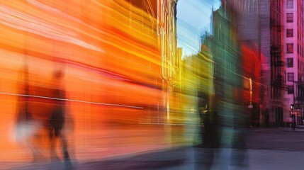 Urban Motion Blur: A Symphony of City Lights and Movement